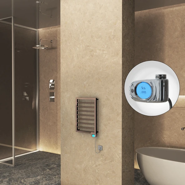 NAXOS Elektrikli Havlupan 450x655 Rose Gold Parlak (Musa Termostat) 200W ürün görseli 1