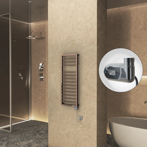 NAXOS Elektrikli Havlupan 500x1193 Rose Gold Parlak (Thesis Termostat) 300W ürün görseli 1