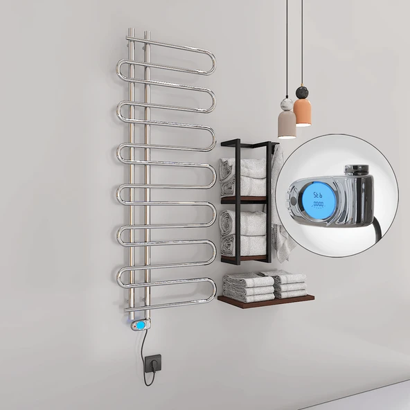 ZANTE Elektrikli Havlupan 600x1400  Krom (Thesis Termostat) 300W ürün görseli 1
