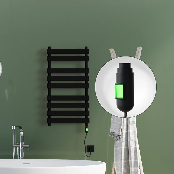 TAHITI Elektrikli Havlupan 500x1300 Siyah Mat (OnOff Düğmeli) 900W ürün görseli 1