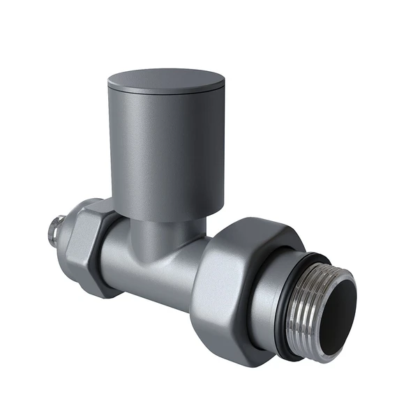 Radyatör Vanası 12 Antrasit Düz Pex (Metal Volanlı 16*2mm Boru Bağl. Rakorlu) ürün görseli 1