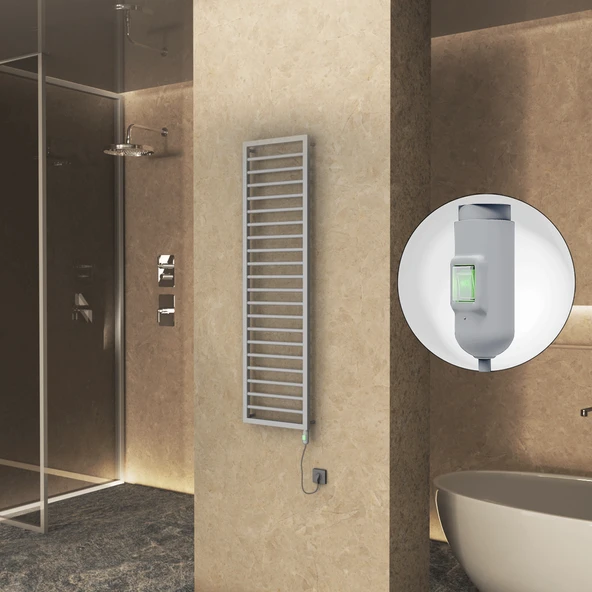 NAXOS Elektrikli Havlupan 500x1655 Gri 7012 Texture (OnOff Düğmeli) 600W ürün görseli 1