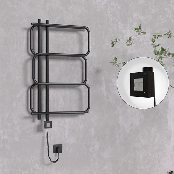 MATSU Elektrikli Havlupan 540x884  Siyah (KTX1 Termostat) 300W Spiral Kablolu ürün görseli 1