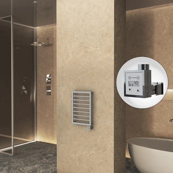 NAXOS Elektrikli Havlupan 450x655 Gri 7012 Texture (KTX3 Termostat) 300W ürün görseli 1