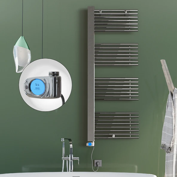 MALE Elektrikli Havlupan 600x1600  Krom (Musa Termostat) 600W ürün görseli 1