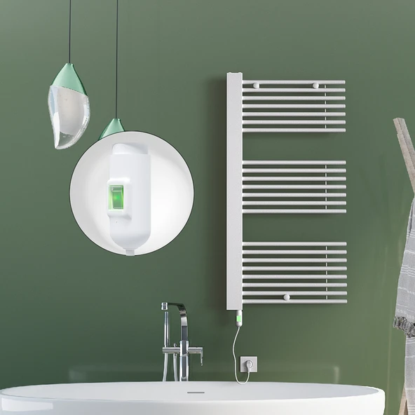 MALE Elektrikli Havlupan 600x1190  Beyaz (OnOff Düğmeli) 900W ürün görseli 1