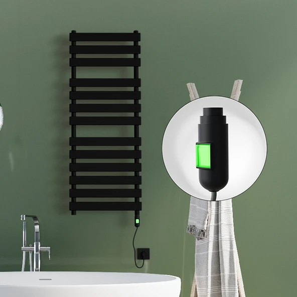 TAHITI Elektrikli Havlupan 500x950 Siyah Mat (OnOff Düğmeli) 600W ürün görseli 1