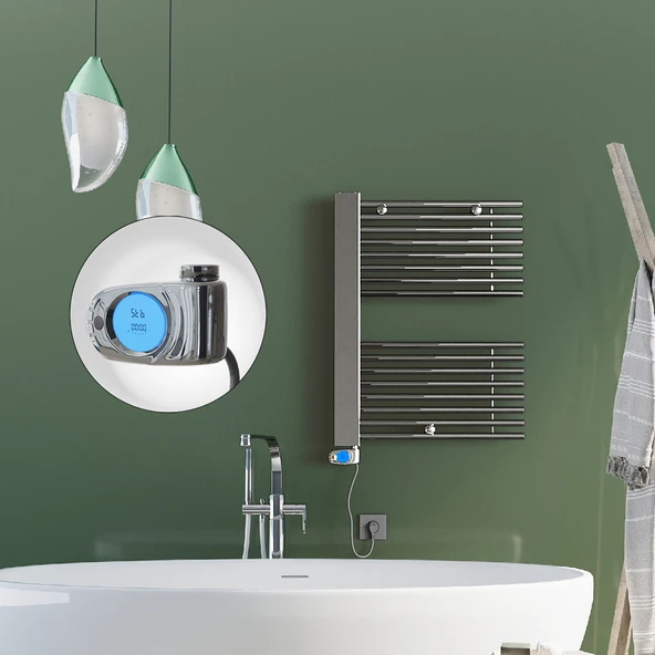MALE Elektrikli Havlupan 600x800  Krom (Musa Termostat) 300W ürün görseli 1