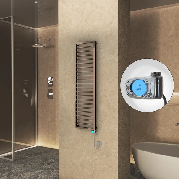 NAXOS Elektrikli Havlupan 500x1655 Rose Gold Parlak (Musa Termostat) 600W ürün görseli 1