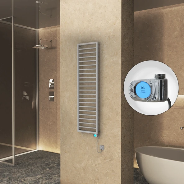 NAXOS Elektrikli Havlupan 500x1655 Gri 7012 Texture (Musa Termostat) 600W ürün görseli 1