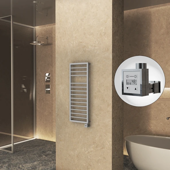 NAXOS Elektrikli Havlupan 500x1193 Gri 7012 Texture (KTX3 Termostat) 600W ürün görseli 1