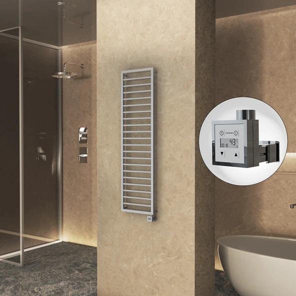 NAXOS Elektrikli Havlupan 500x1655 Gri 7012 Texture (KTX3 Termostat) 600W ürün görseli 1