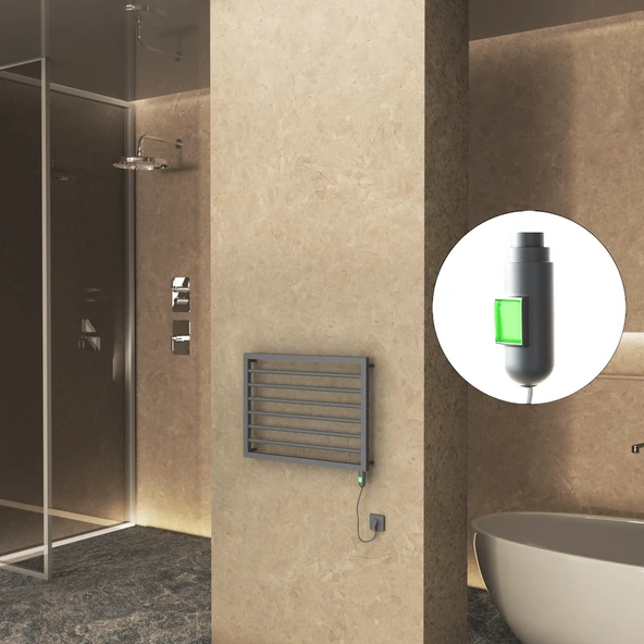NAXOS Elektrikli Havlupan 800x578 Antrasit Texture (OnOff Düğmeli) 300W ürün görseli 1