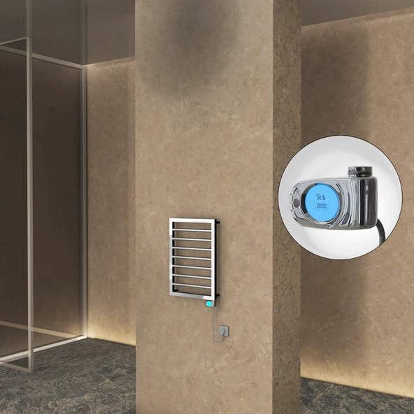 NAXOS Elektrikli Havlupan 450x655 Krom  (Musa Termostat) 200W ürün görseli 1