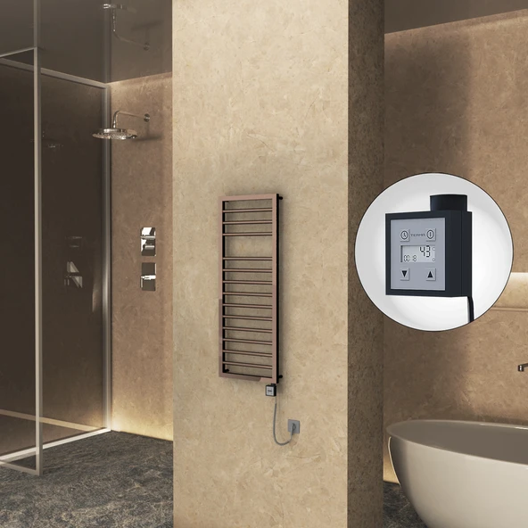 NAXOS Elektrikli Havlupan 500x1193 Rose Gold Parlak (KTX3 Termostat) 300W Spiral Kablolu ürün görseli 1