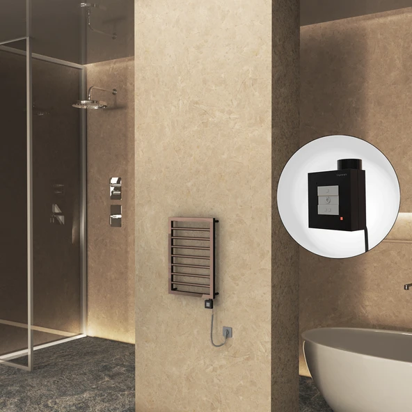 NAXOS Elektrikli Havlupan 450x655 Rose Gold Parlak (KTX1 Termostat) 200W Spiral Kablolu ürün görseli 1