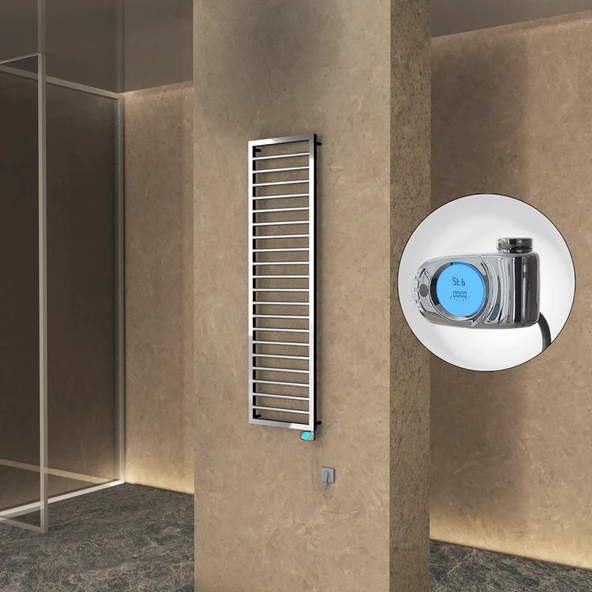NAXOS Elektrikli Havlupan 500x1655 Krom  (Musa Termostat) 600W ürün görseli 1