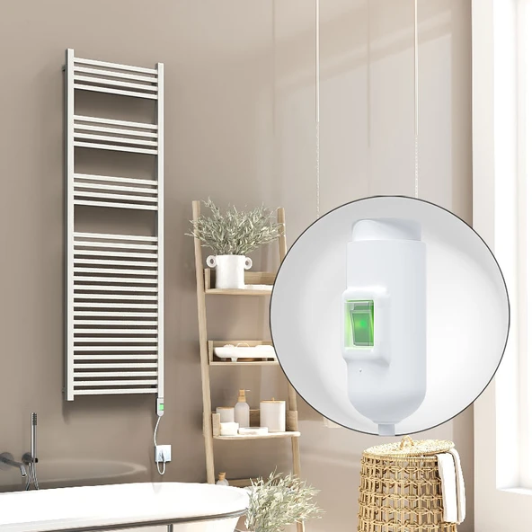 Barbados Elektrikli Havlupan 500x1600 Beyaz Parlak (OnOff Düğmeli) 900W ürün görseli 1