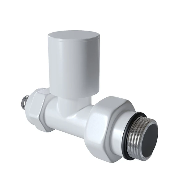 Radyatör Vanası 12 Beyaz Düz Pex (Metal Volanlı 16*2mm Boru Bağl. Rakorlu) ürün görseli 1