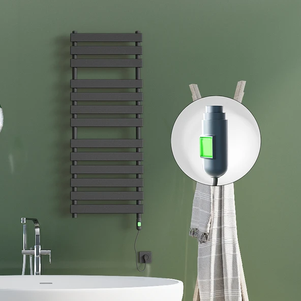 TAHITI Elektrikli Havlupan 500x950 Antrasit Texture (OnOff Düğmeli) 600W ürün görseli 1