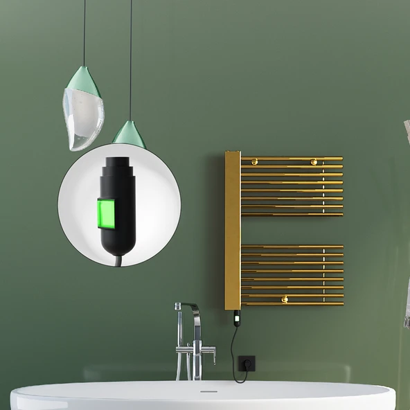 MALE Elektrikli Havlupan 600x800  Altın (OnOff Düğmeli) 300W ürün görseli 1