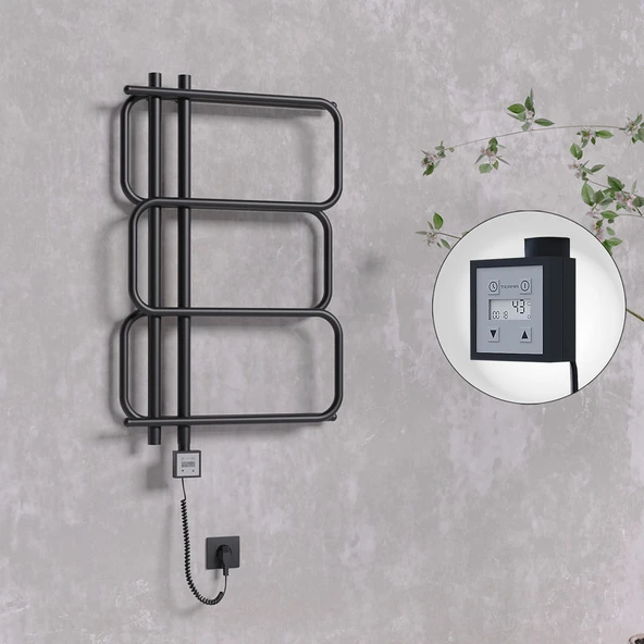 MATSU Elektrikli Havlupan 540x884  Siyah (KTX3 Termostat) 300W Spiral Kablolu ürün görseli 1