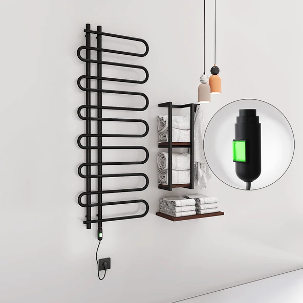 ZANTE Elektrikli Havlupan 600x1400  Siyah (OnOff Düğmeli) 600W ürün görseli 1