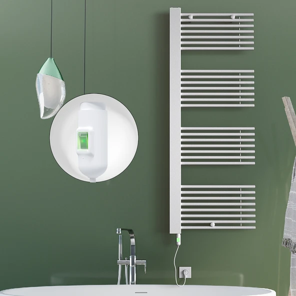 MALE Elektrikli Havlupan 600x1600  Beyaz (OnOff Düğmeli) 900W ürün görseli 1