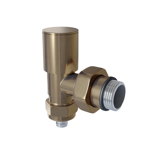 Radyatör Vanası 12 Mat Nikel Köşe Pex (Metal Volanlı 16*2mm Boru Bağl. Rakorlu) ürün görseli 1