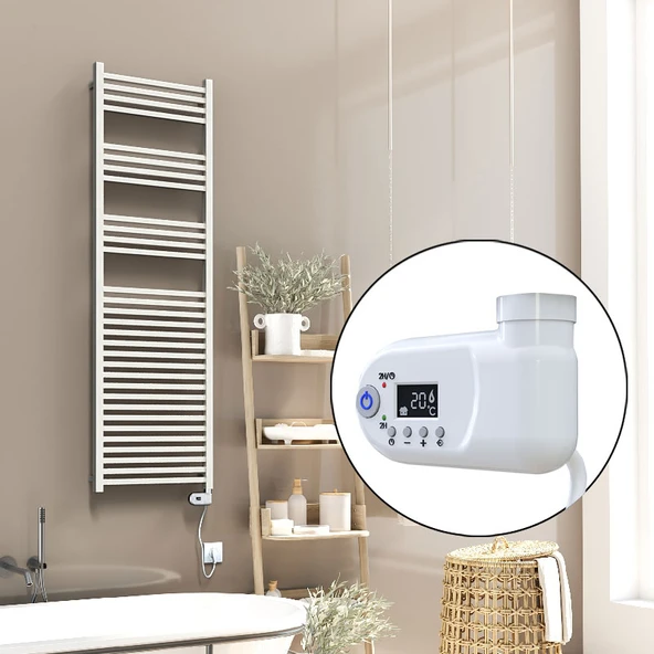 Barbados Elektrikli Havlupan 500x1600 Beyaz Parlak (Thesis Termostat) 900W ürün görseli 1