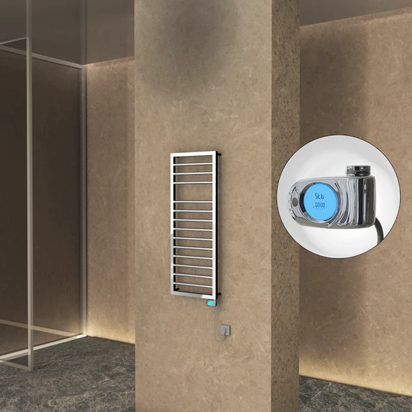 NAXOS Elektrikli Havlupan 500x1193 Krom  (Musa Termostat) 300W ürün görseli 1