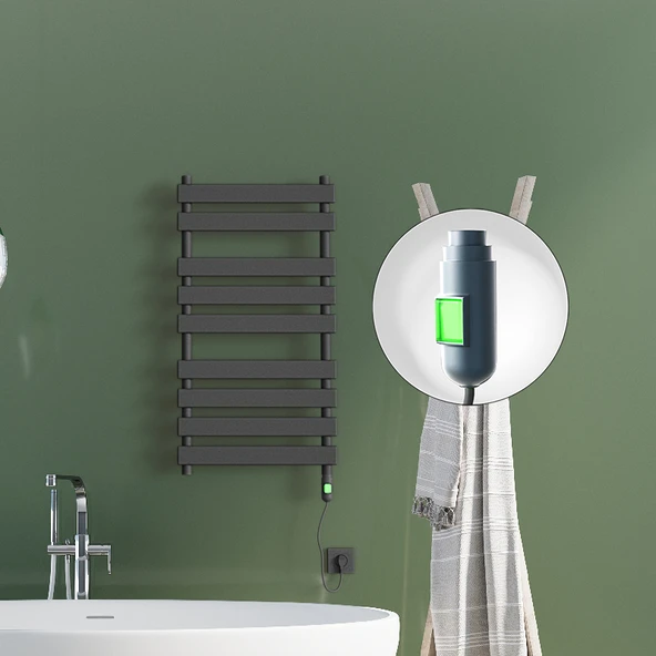 TAHITI Elektrikli Havlupan 500x1300 Antrasit Texture (OnOff Düğmeli) 900W ürün görseli 1