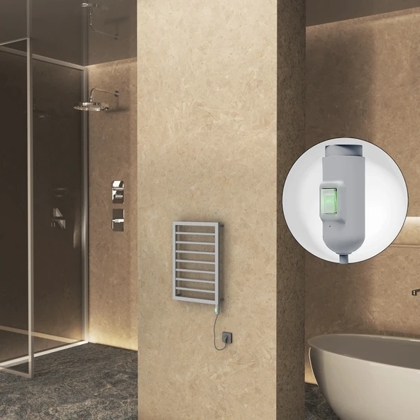 NAXOS Elektrikli Havlupan 450x655 Gri 7012 Texture (OnOff Düğmeli) 300W ürün görseli 1