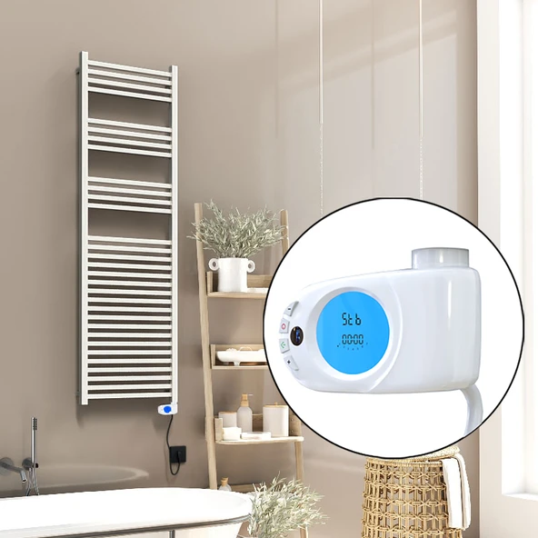 Barbados Elektrikli Havlupan 500x1600 Beyaz Parlak (Musa Termostat) 900W ürün görseli 1
