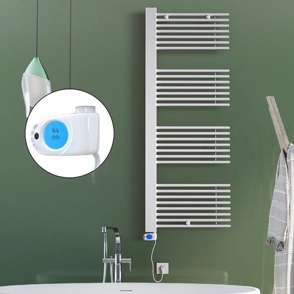 MALE Elektrikli Havlupan 600x1600  Beyaz (Musa Termostat) 900W ürün görseli 1