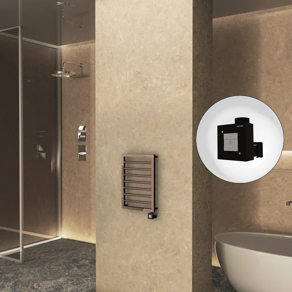 NAXOS Elektrikli Havlupan 450x655 Rose Gold Parlak (KTX1 Termostat) 200W ürün görseli 1