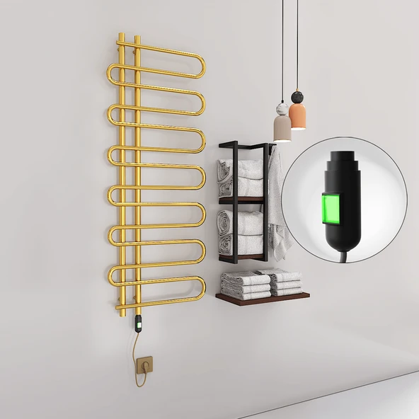 ZANTE Elektrikli Havlupan 600x1400  Altın (OnOff Düğmeli) 300W ürün görseli 1