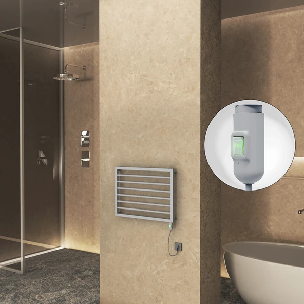 NAXOS Elektrikli Havlupan 800x578 Gri 7012 Texture (OnOff Düğmeli) 300W ürün görseli 1