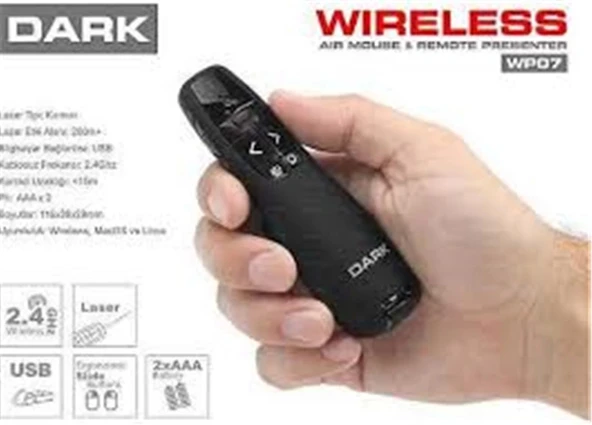 Dark WP07 Kırmızı Lazerli Wireless Presenter ürün görseli 1