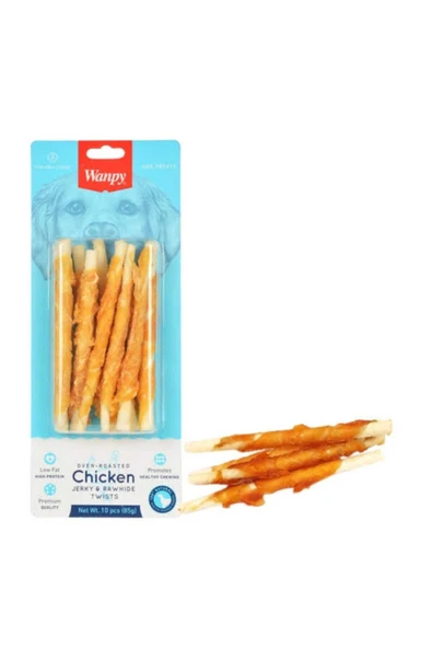 Neo Pet Market Wanpy 10 lu Paket Deri Üzerine Tavuk Sarılı 85 gr Köpek Ödülü ürün görseli 1