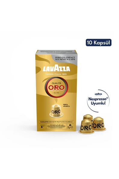 Qualita Oro 100% Arabica Çekirdek 10'lu Paket Nespresso Uyumlu Kapsül Kahve ürün görseli 1