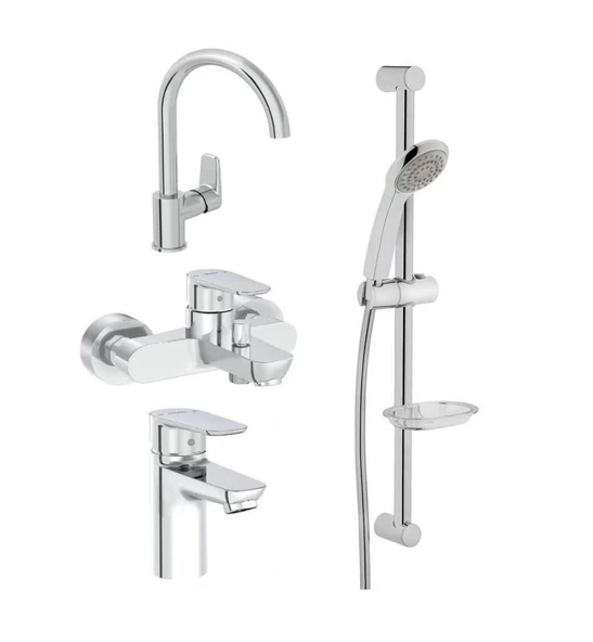 Artema Flow Soft Lavabo Eviye Banyo Batarya Artema Solo C Sürgülü Krom El Duşu Seti ürün görseli 1