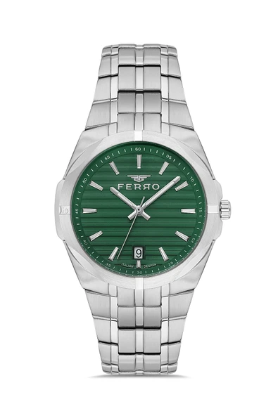 Ferro FM40143A-A6 Quartz Çelik Gri Yeşil Kadran 42 mm Erkek Kol Saati ürün görseli 1