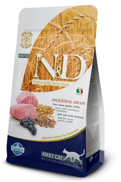 N-d Düşük Tahıllı Kuzu Etli Yaban Mersinli Yetişkin Kedi Maması 1.5 Kg ürün görseli 1