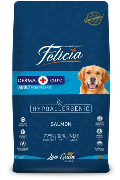 Düşük Tahıllı Hypoallergenic Somonlu Köpek 15kg Yetişkin Köpek Maması Hipoalerjenik Mama ürün görseli 1