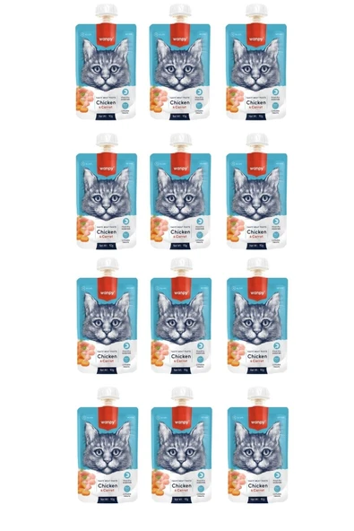 Taze Tavuklu & Havuçlu Kedi Et Ezmesi 90 Gr. X 12 Adet ürün görseli 1