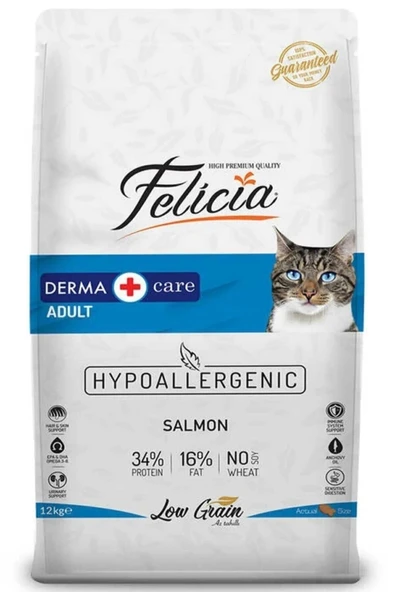 Düşük Tahıllı Hipoalerjenik Somonlu Yetişkin Kedi Maması 12 Kg ürün görseli 1