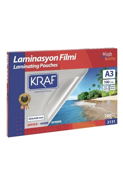 Kraf Laminasyon Film A3 100 Micron 100 lü (2131) ürün görseli 1
