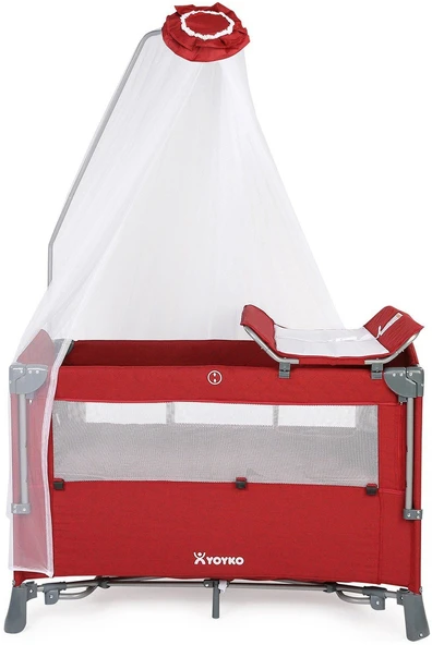 Yoyko Exclusive Comfort 8-in-1 Anne Yanı Park Yatak & Oyun Parkı 70x110 - Bordo ürün görseli 1