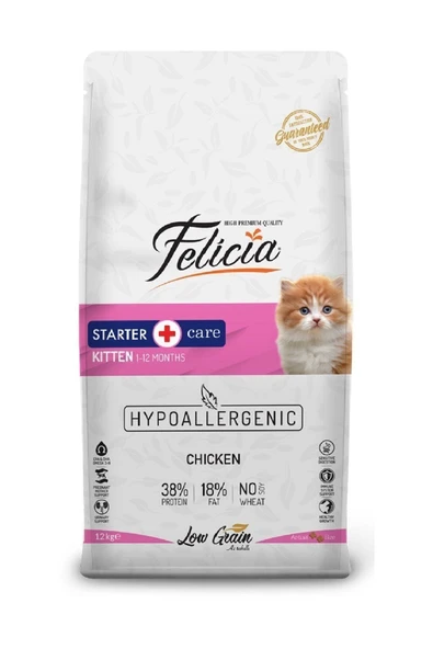 Düşük Tahıllı Hipoalerjenik Tavuklu Anne Ve Yavru Kedi Maması 12 kg ürün görseli 1